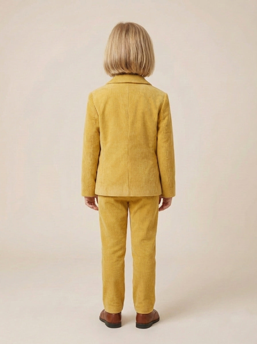 Vats Lil Luxe  Solid Blazer with Matching Trouser Kids Formal Set