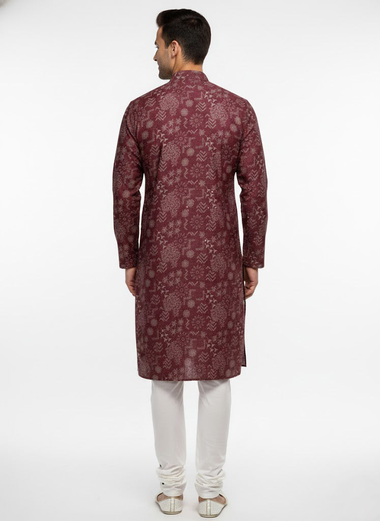 Soul Armor Mens Classic Royal Pattern Kurta Set