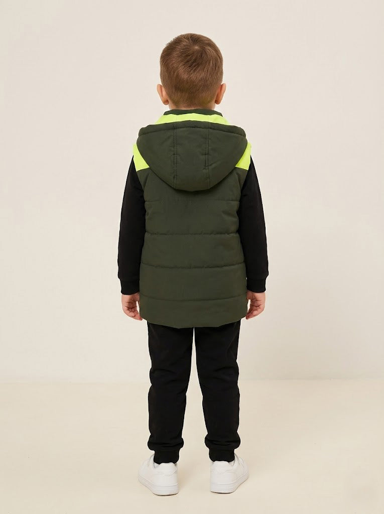 Vats Lil Luxe Boys Hooded Jacket with T-Shirt & Track Pant Track Suit