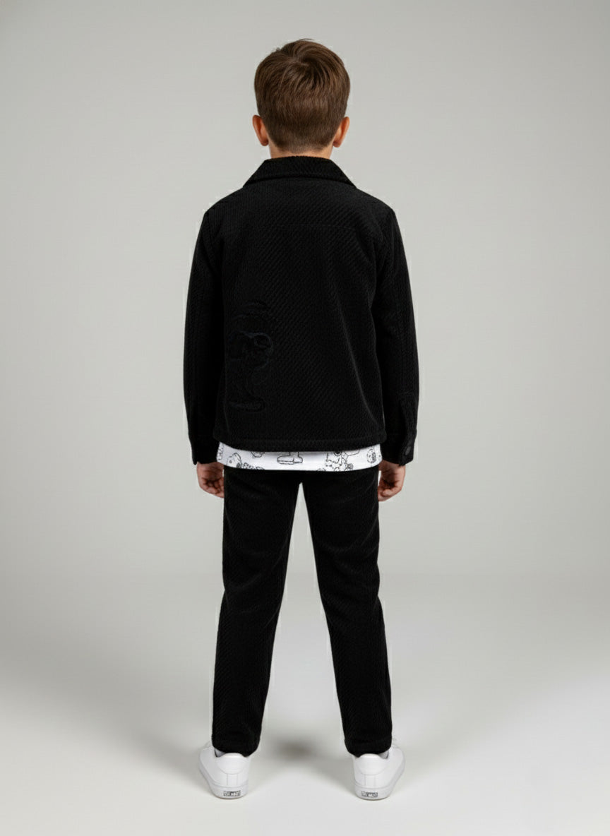 Vats Lil Luxe Kids Cord Set with Jacket Style Outer Top and Elastic Waist Bottom