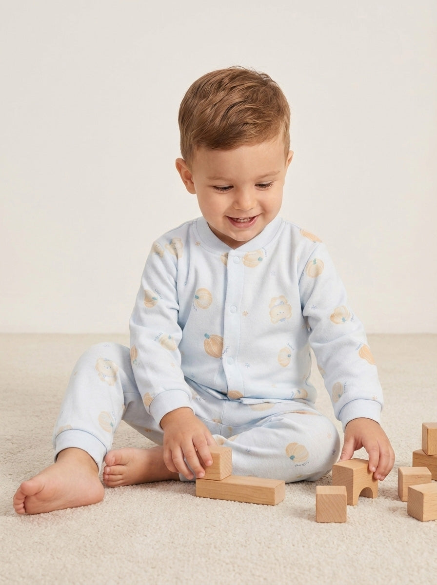 Vats Lil Luxe Baby Unisex Printed Cotton Night Suit Co-Ord Set