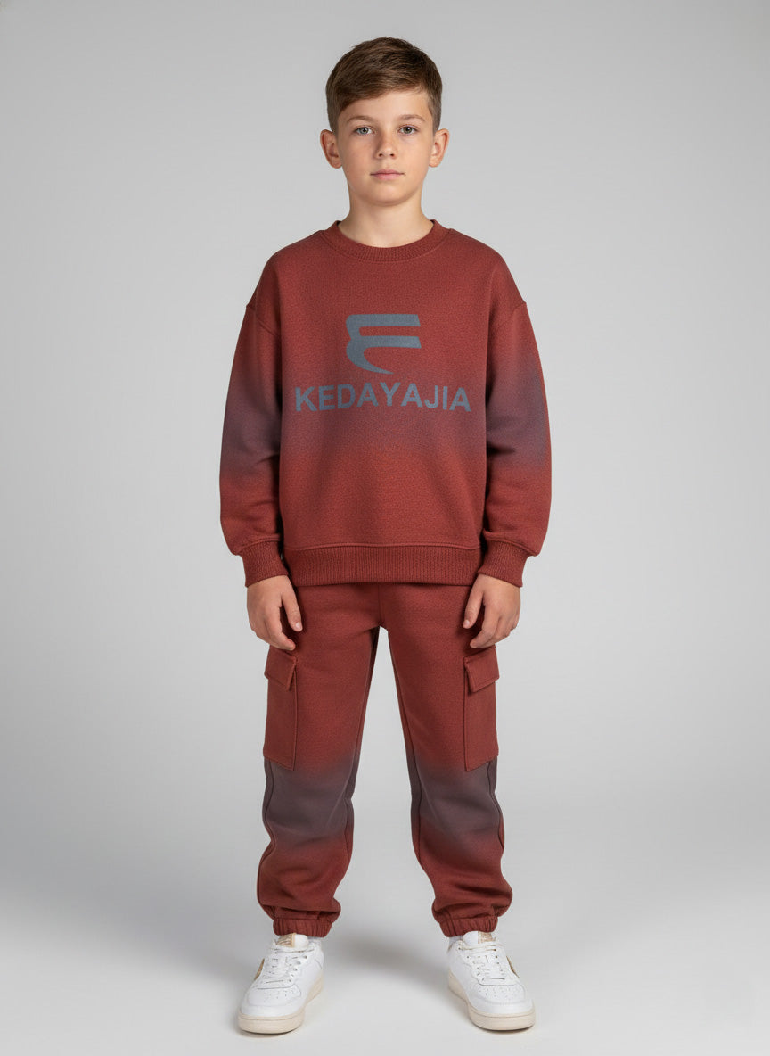 Vats Lil Luxe Printed Full Sleeve Kids Cord Set with Sweatshirt Top & Matching Bottom