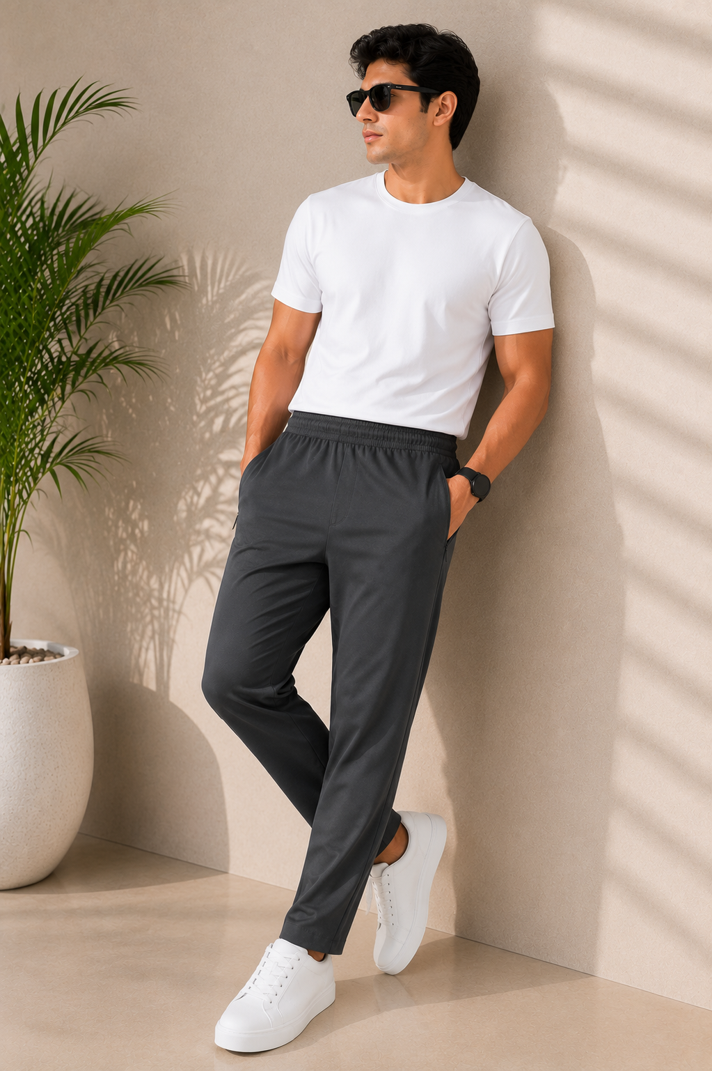 SOUL ARMOR Men's Solid Lower Track Pants | 95% Cotton Spandex Regular Fit | Casual Lounge Wear | Everyday Comfort Pant | M-3XL