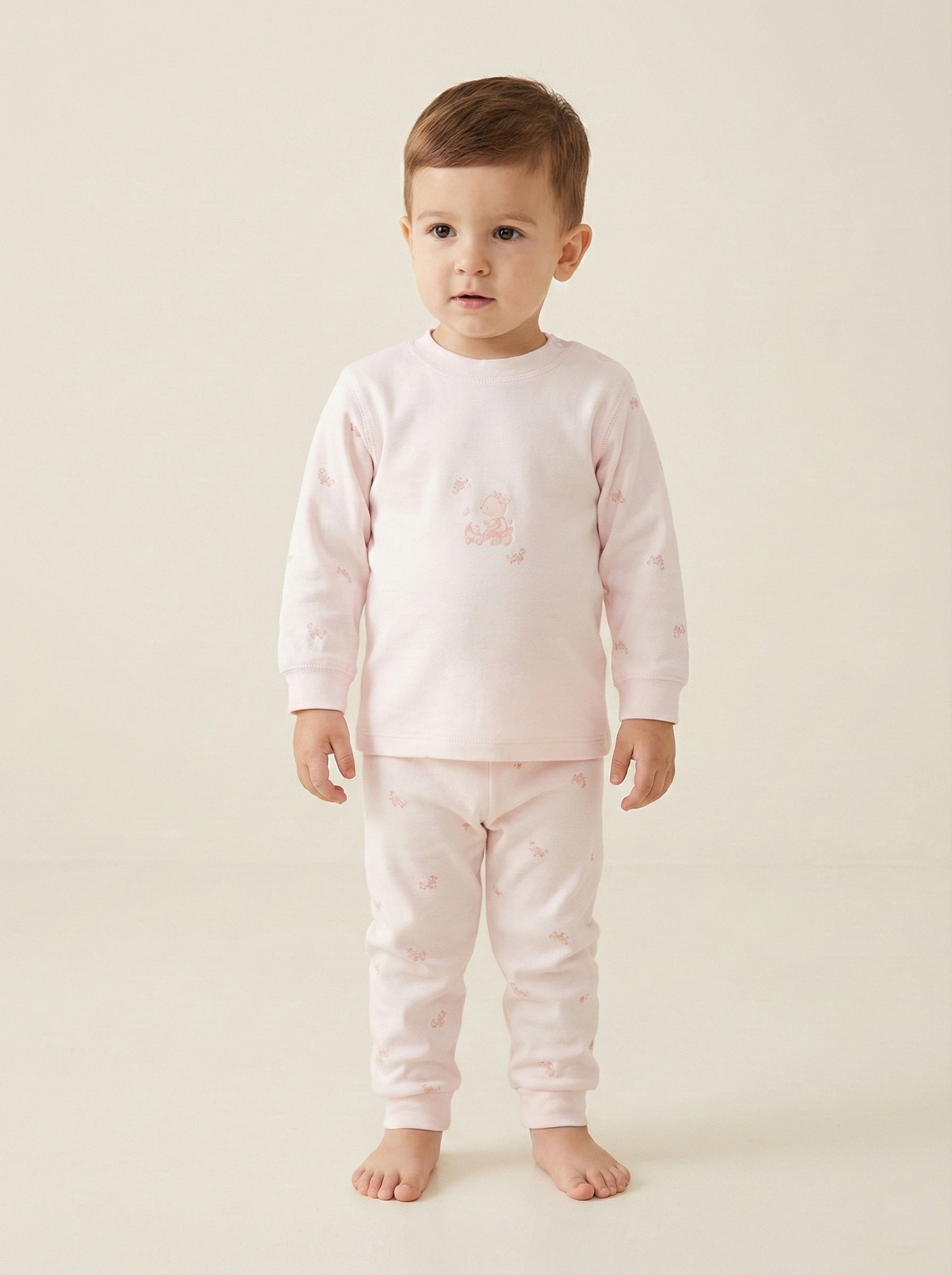 Vats Lil Luxe  Unisex Baby Printed Full Sleeve T-Shirt with Bottom Co-Ord Set