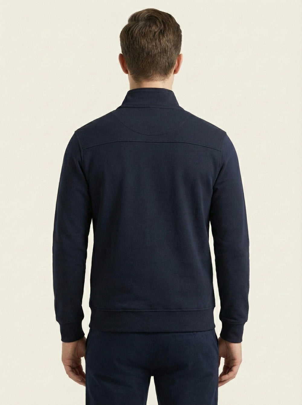 On-Vers Solid Full Zip High Neck Sweatshirt.