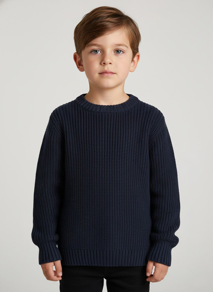 Vats Lil Luxe Kids Sweater with Textured Rib Knit
