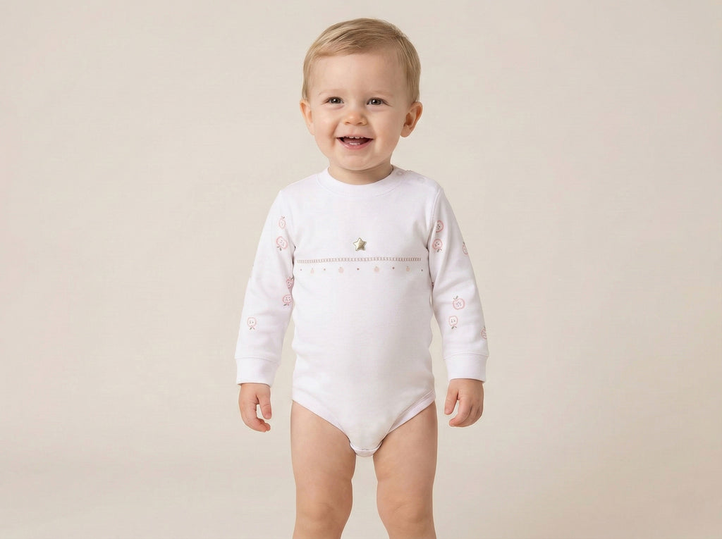 Vats Lil Luxe Printed Full Sleeve Short Baby Romper