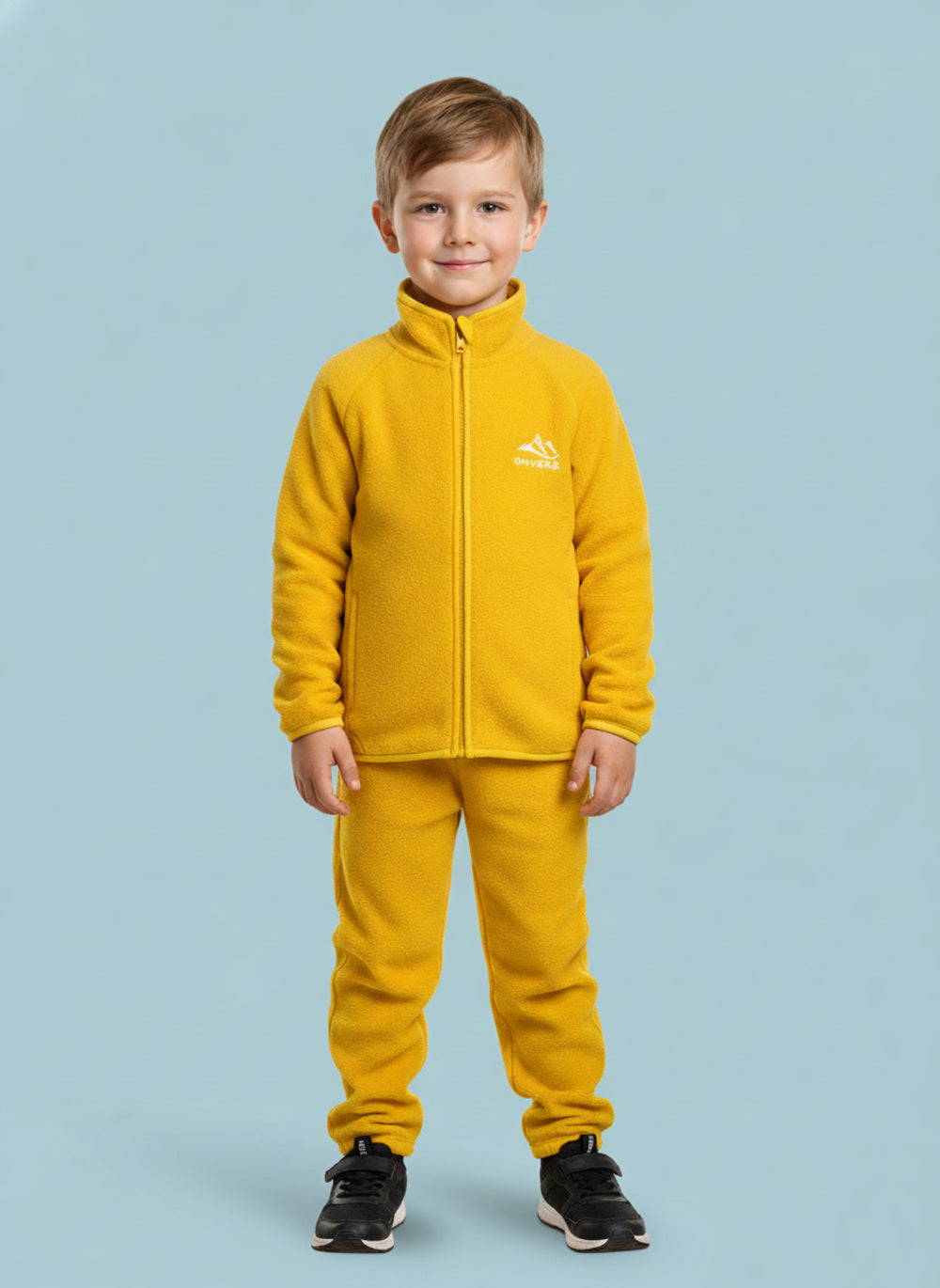 On-Vers Solid Full Zip Fleece Boys Tracksuit
