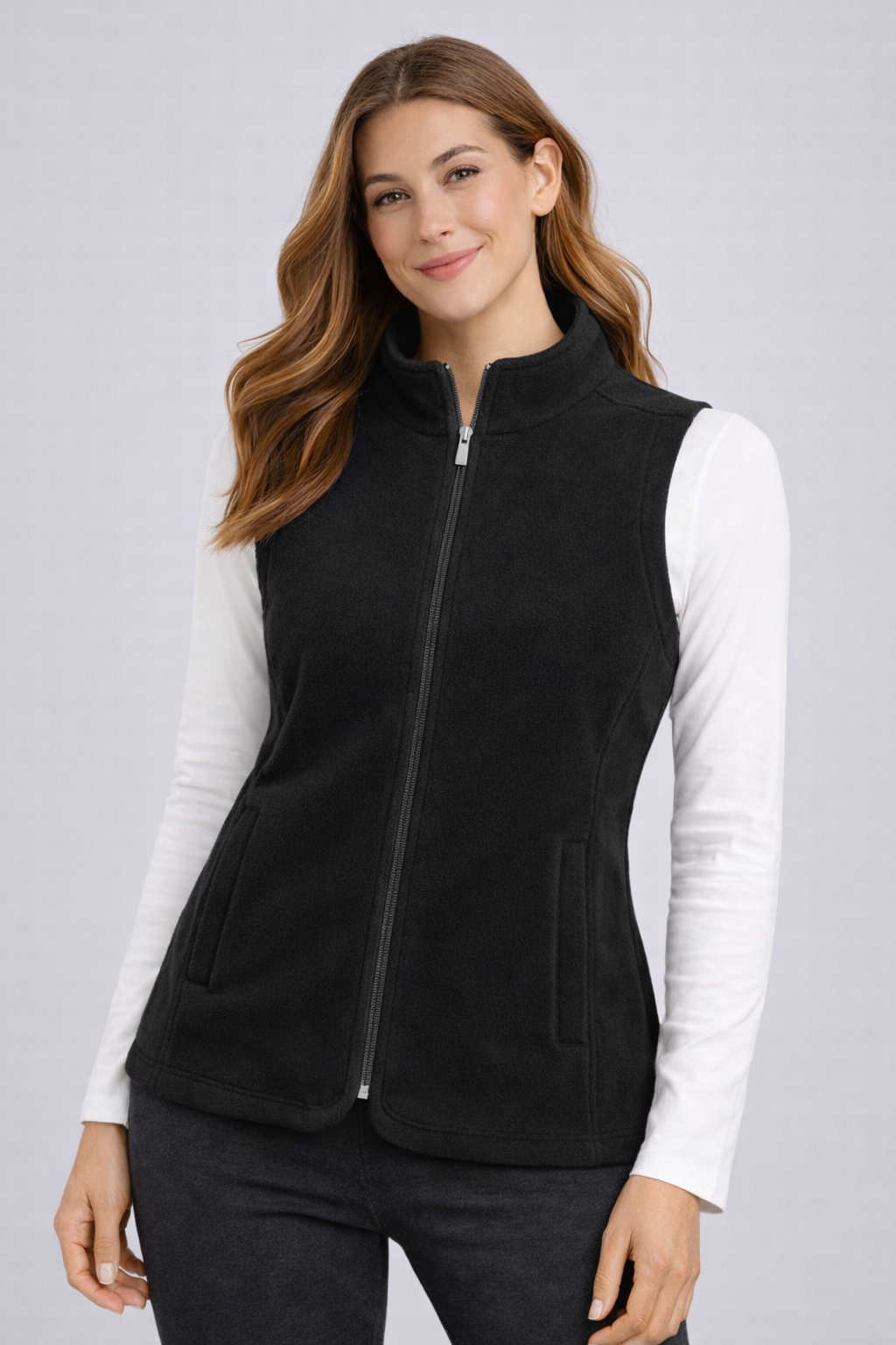 Soul Armor Solid Warm Fleece Sleeveless Womens Winter Jacket