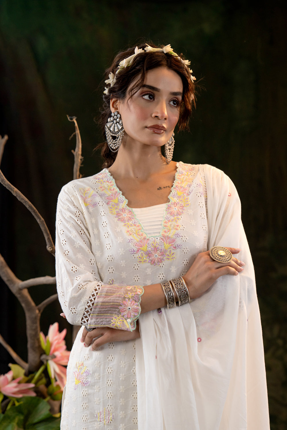 Soul Armor Floral Embroidered Kurta Set