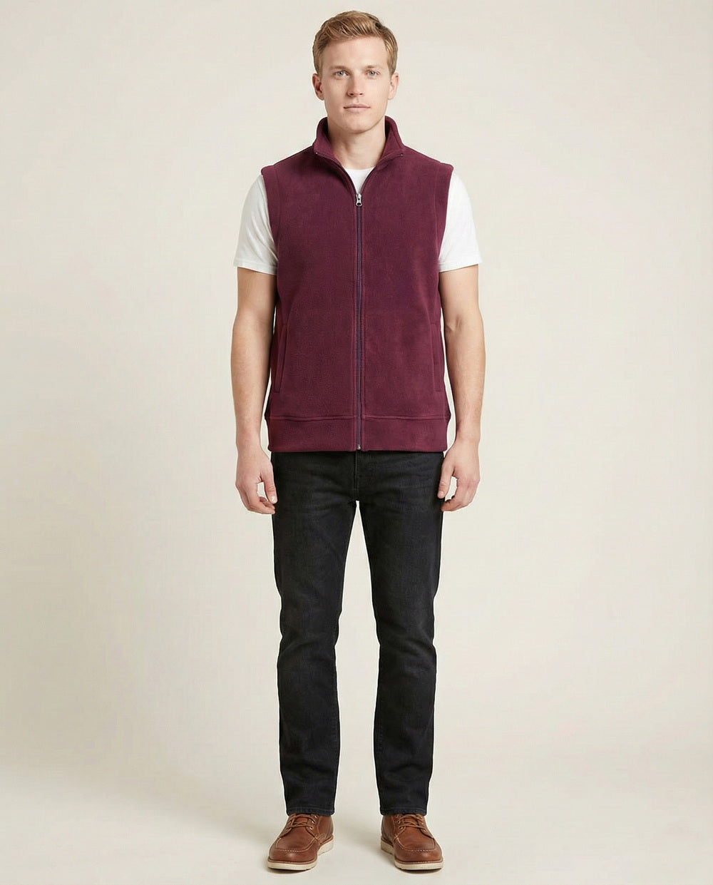 Soul Armor Mens  Polar Fleece Zip-Up Sleeveless Jacket