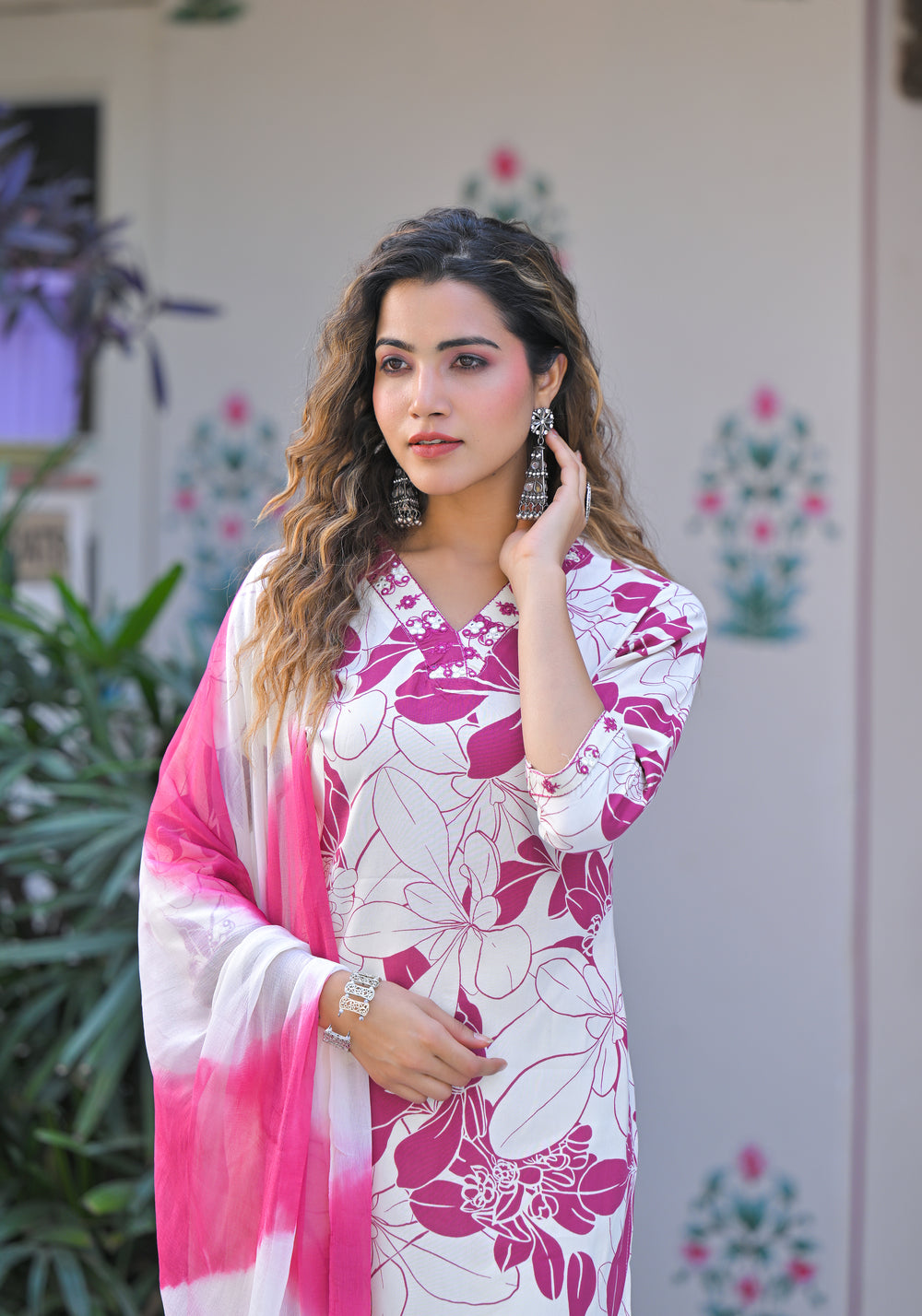 Soul Armor Floral Printed Kurta Pant Dupatta Set