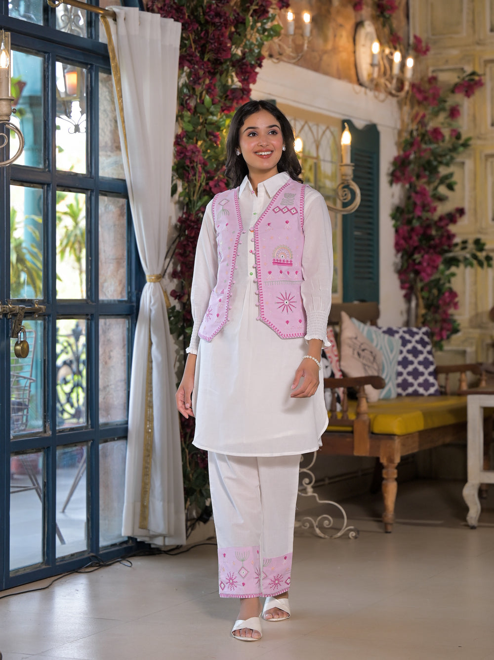 Soul Armor Straight Kurta Set with Printed Jacket