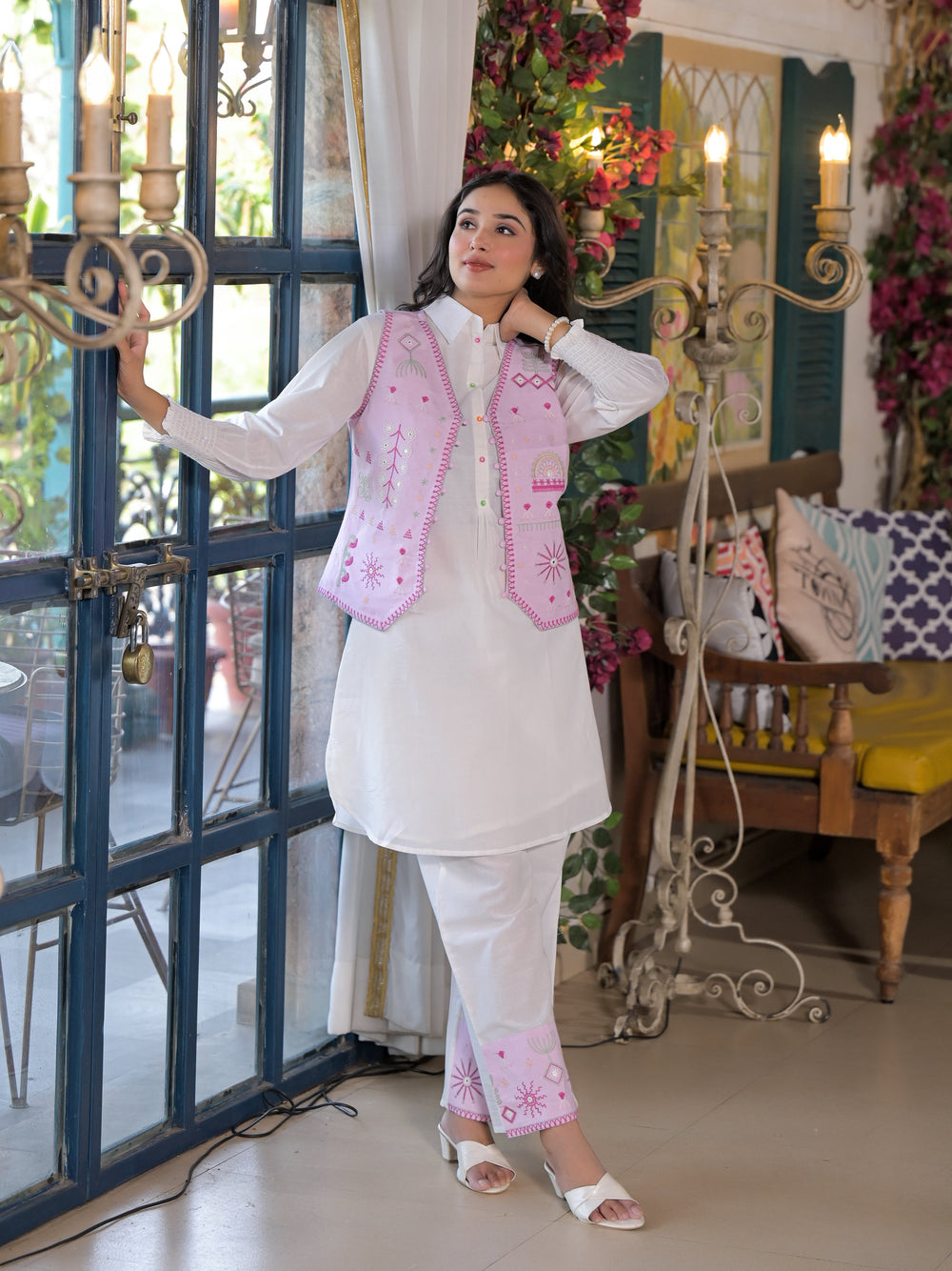 Soul Armor Straight Kurta Set with Printed Jacket