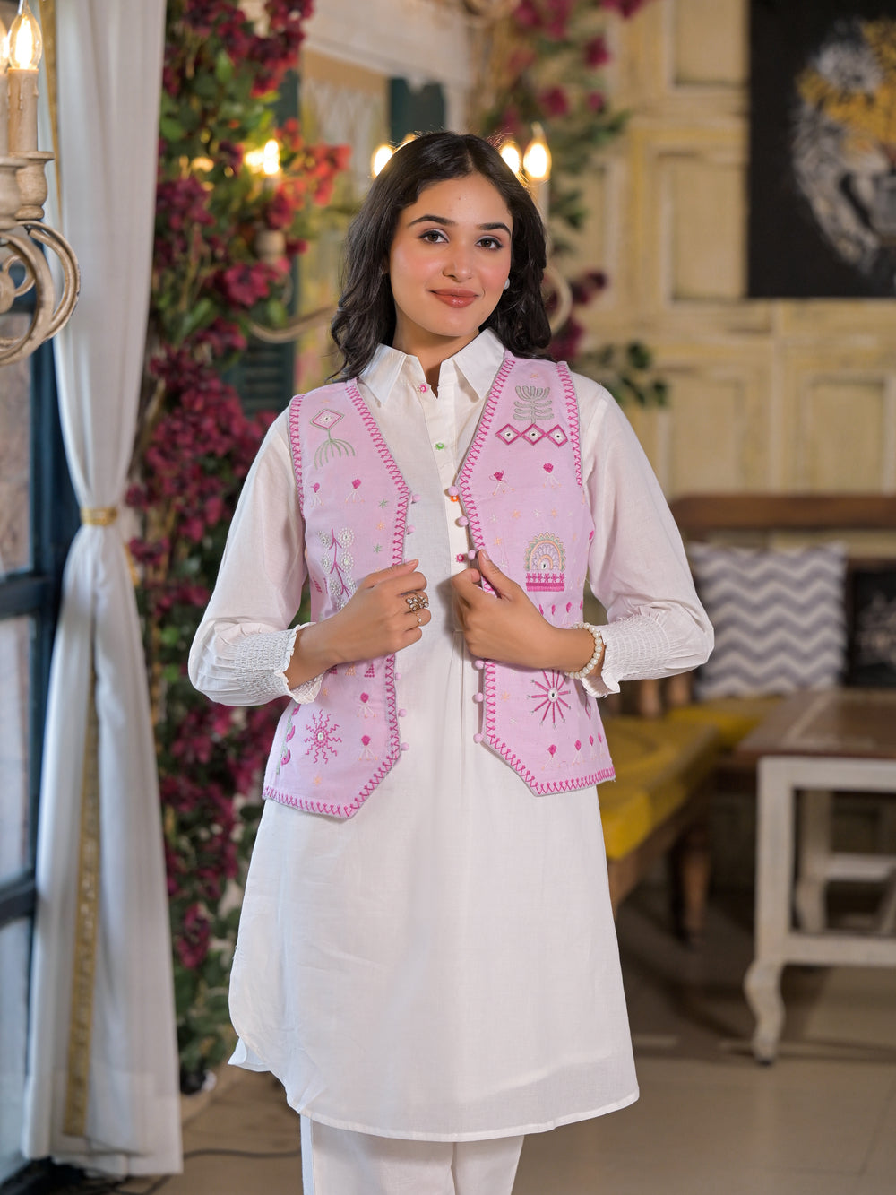 Soul Armor Straight Kurta Set with Printed Jacket