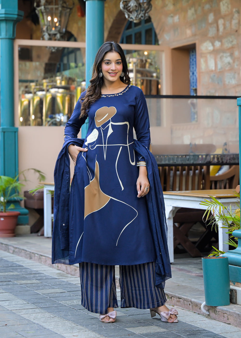 Soul Armor Printed Kaftan Kurta Set