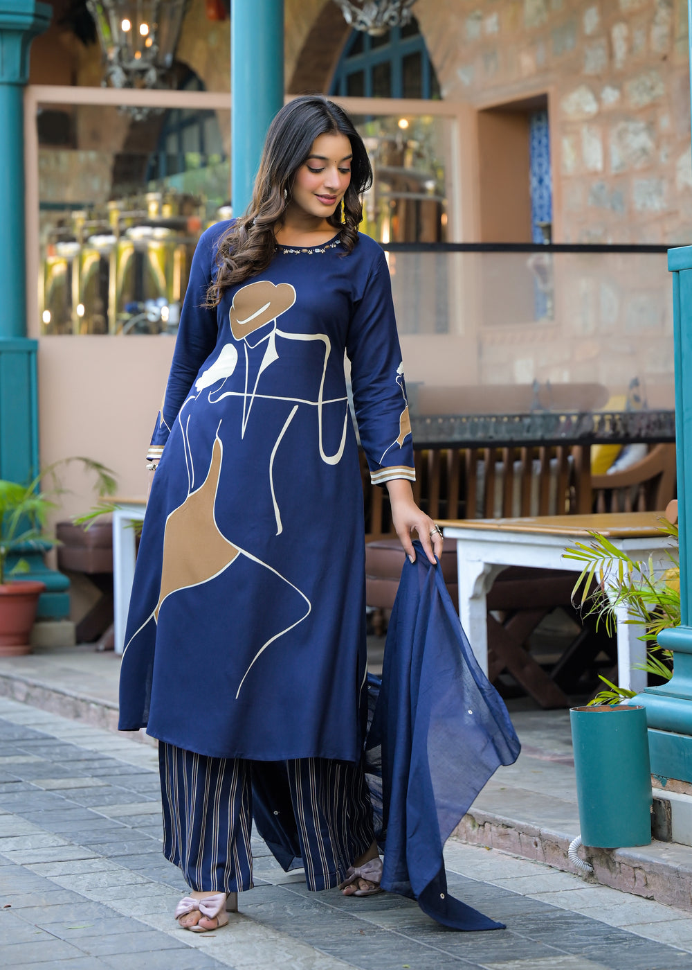 Soul Armor Printed Kaftan Kurta Set