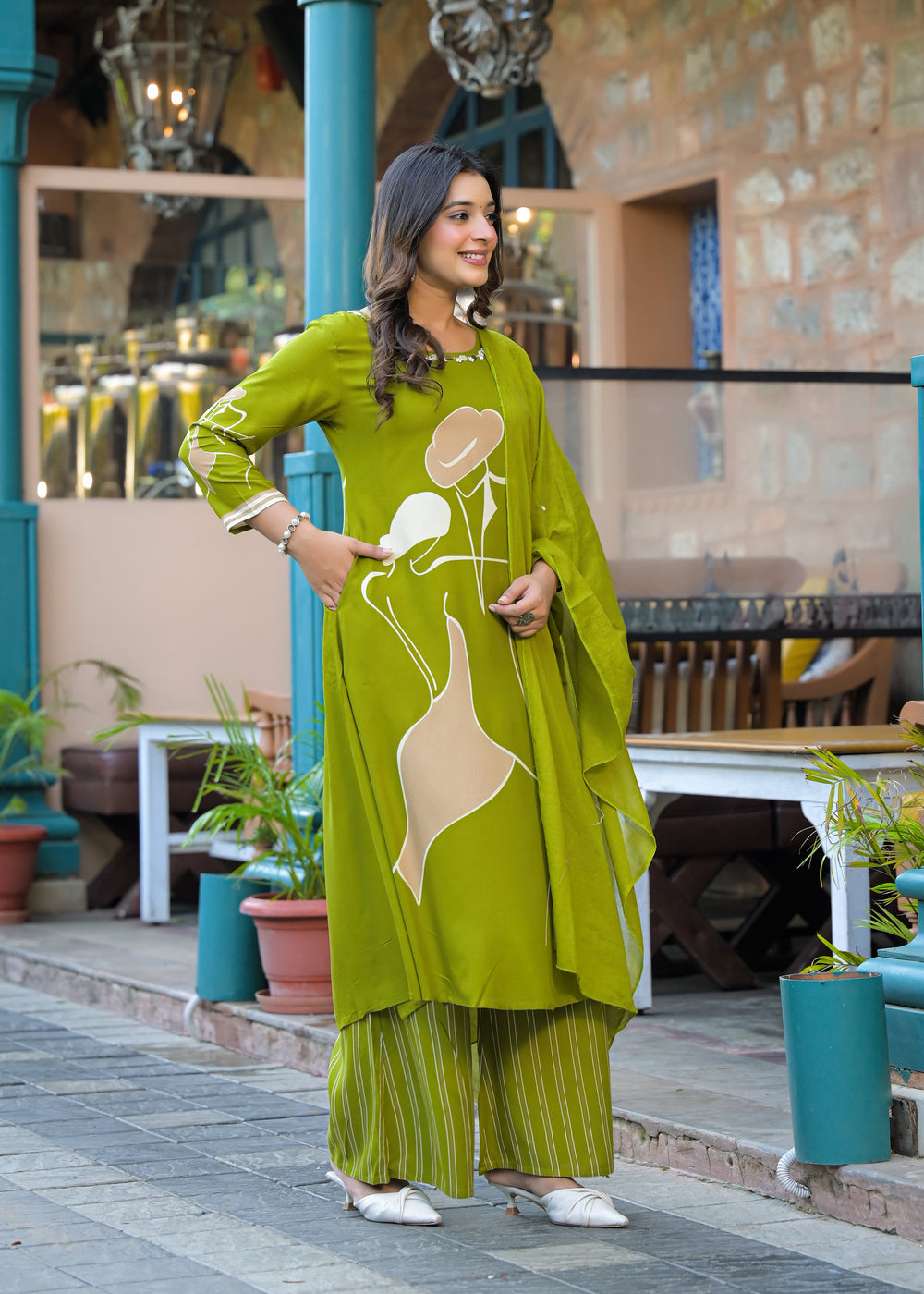 Soul Armor Printed Kaftan Kurta Set