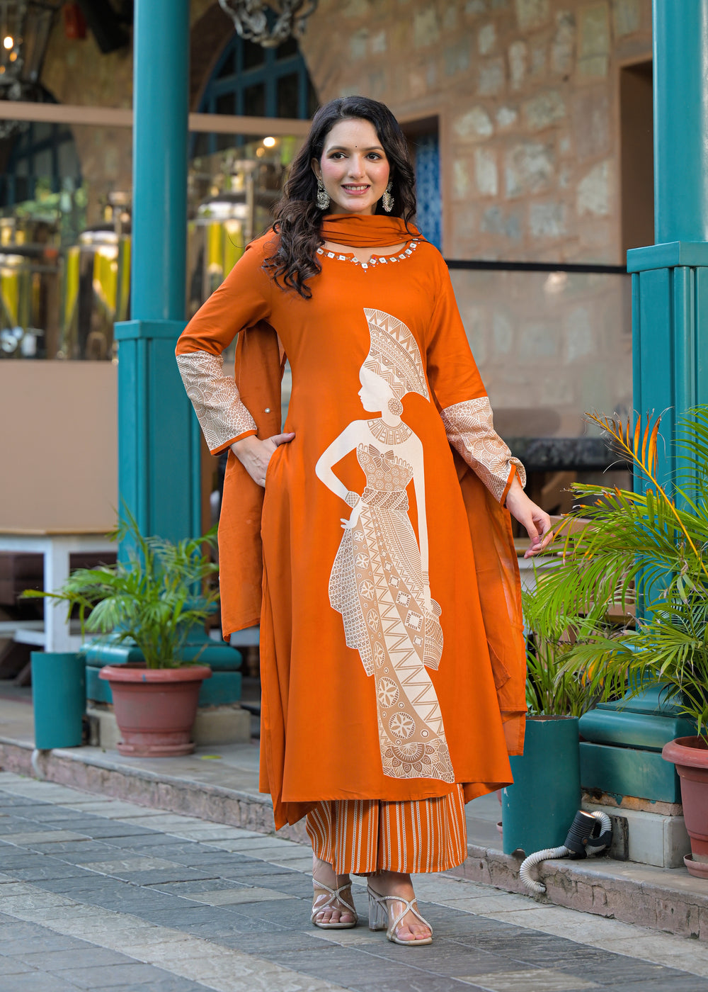 Soul Armor Artistic Print Kurta Pant Set