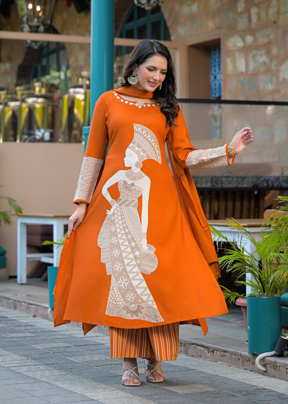 Soul Armor Artistic Print Kurta Pant Set