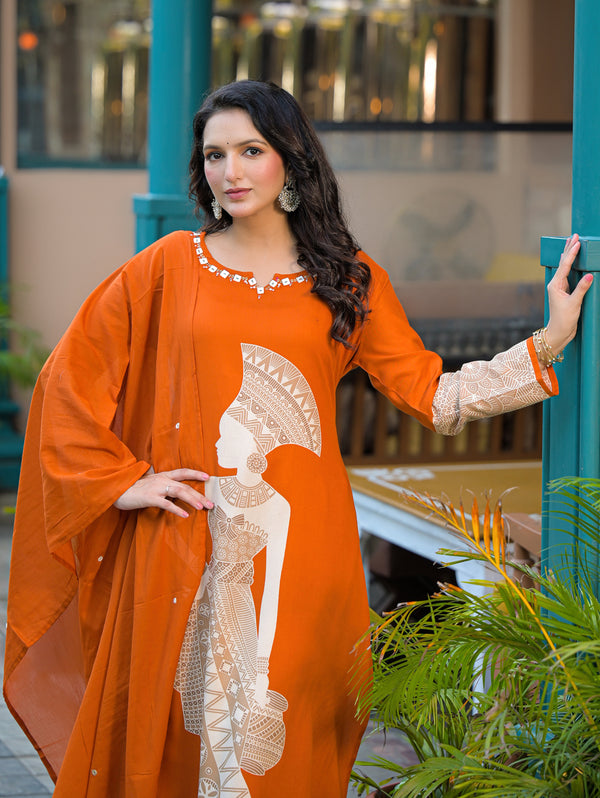 Soul Armor Artistic Print Kurta Pant Set