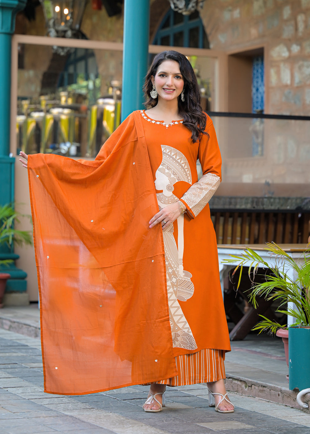 Soul Armor Artistic Print Kurta Pant Set