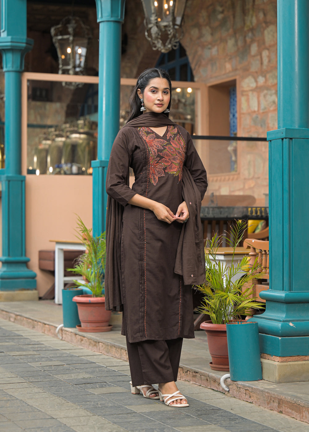 Soul Armor Straight Embroidered Kurta Set