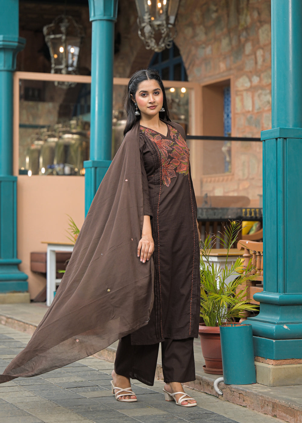 Soul Armor Straight Embroidered Kurta Set