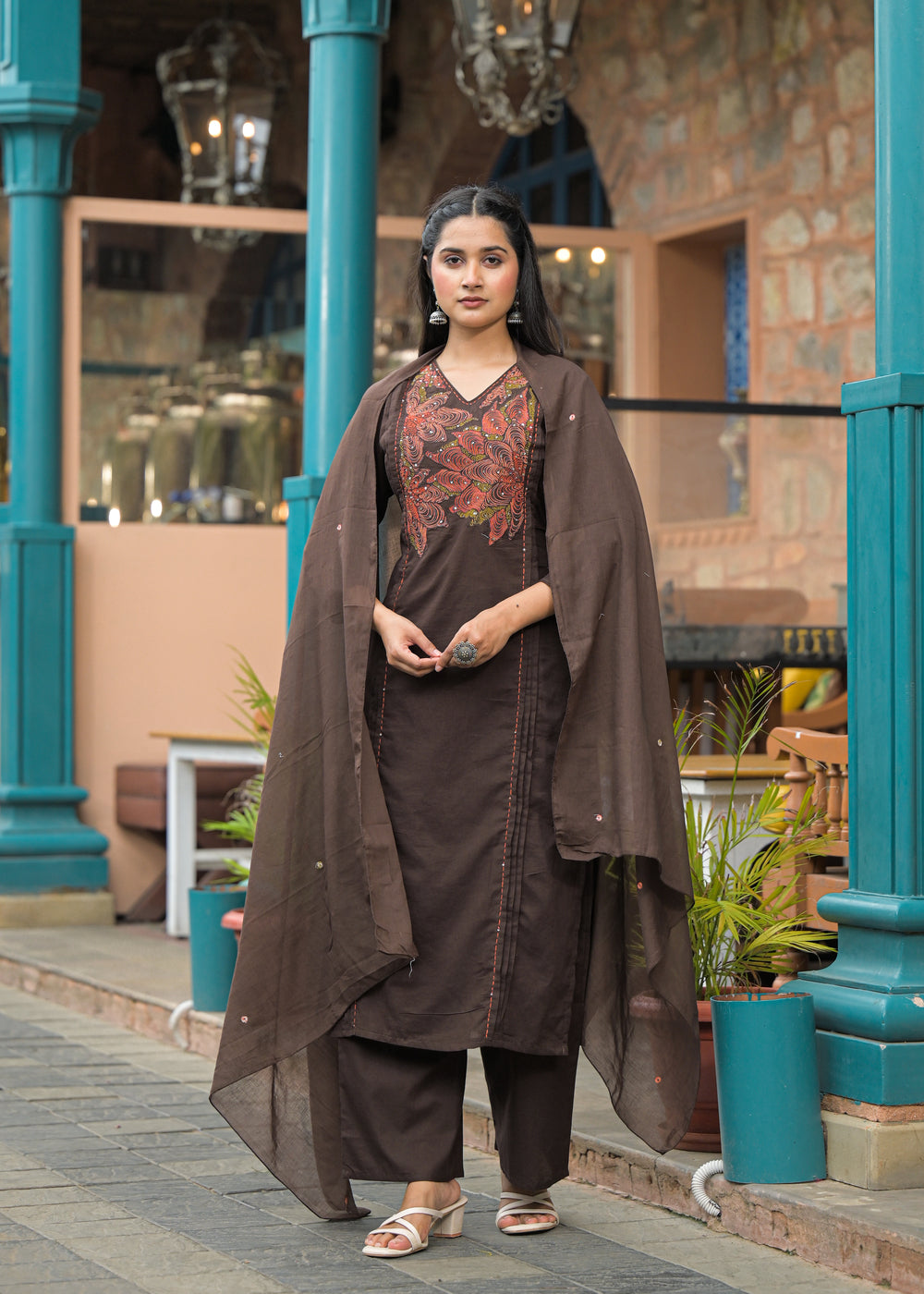 Soul Armor Straight Embroidered Kurta Set