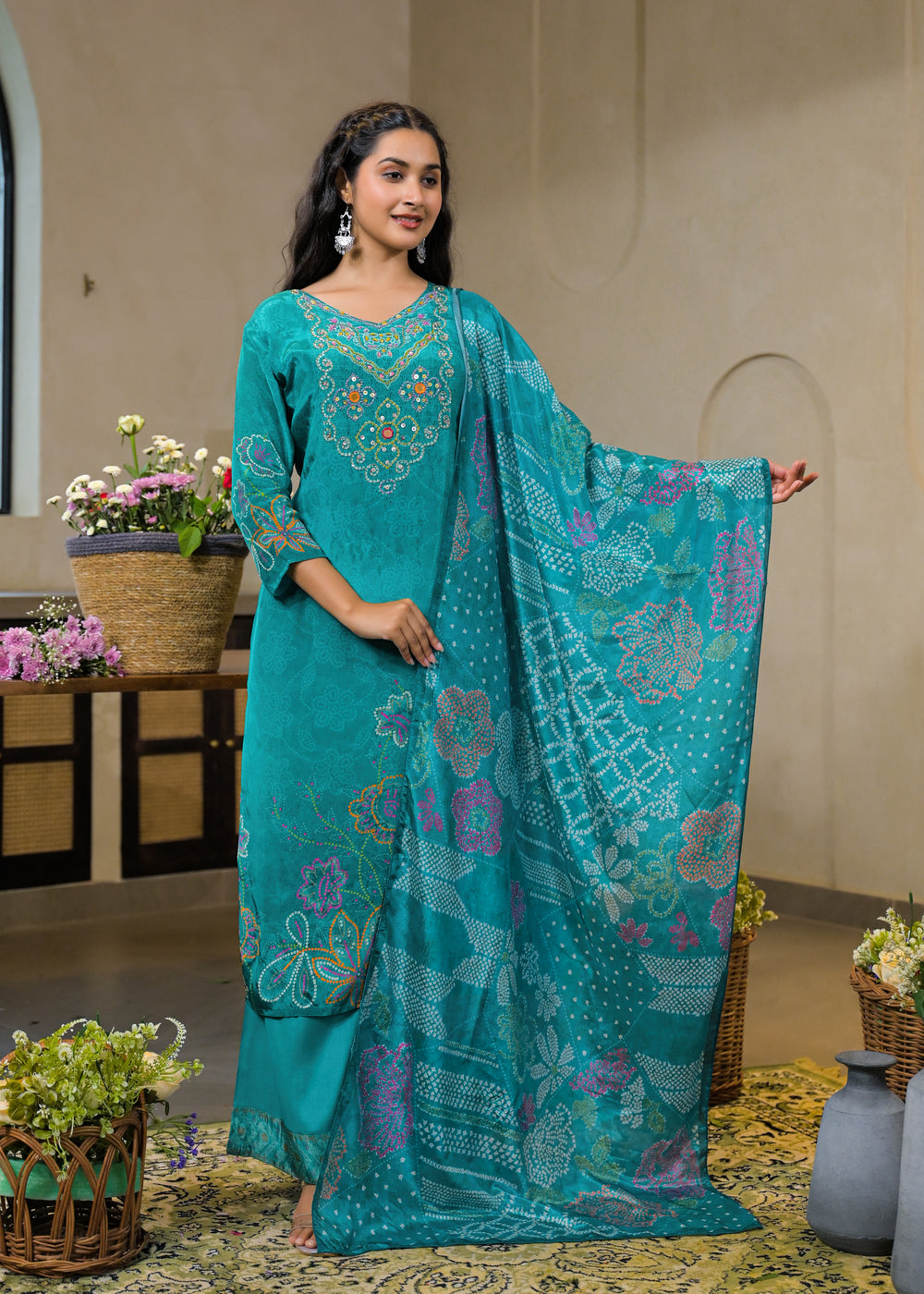 Soul Armor Printed Festive Wear Kurta Pant Dupatta Suit Set