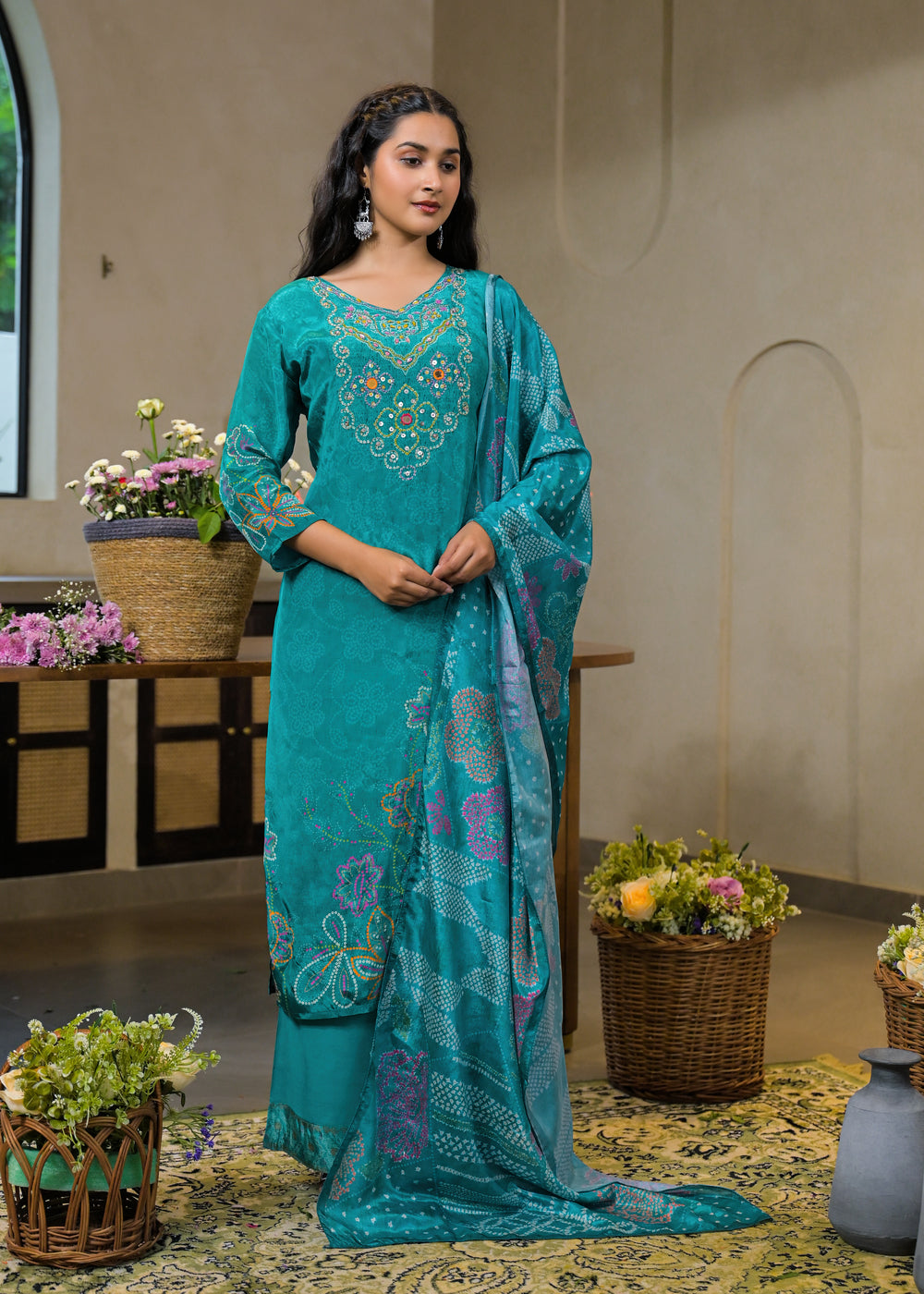 Soul Armor Printed Festive Wear Kurta Pant Dupatta Suit Set