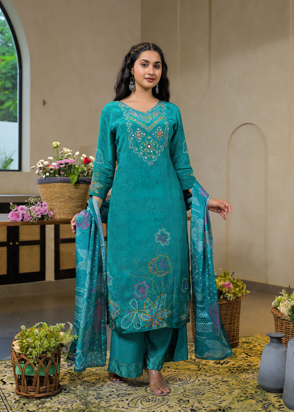 Soul Armor Printed Festive Wear Kurta Pant Dupatta Suit Set