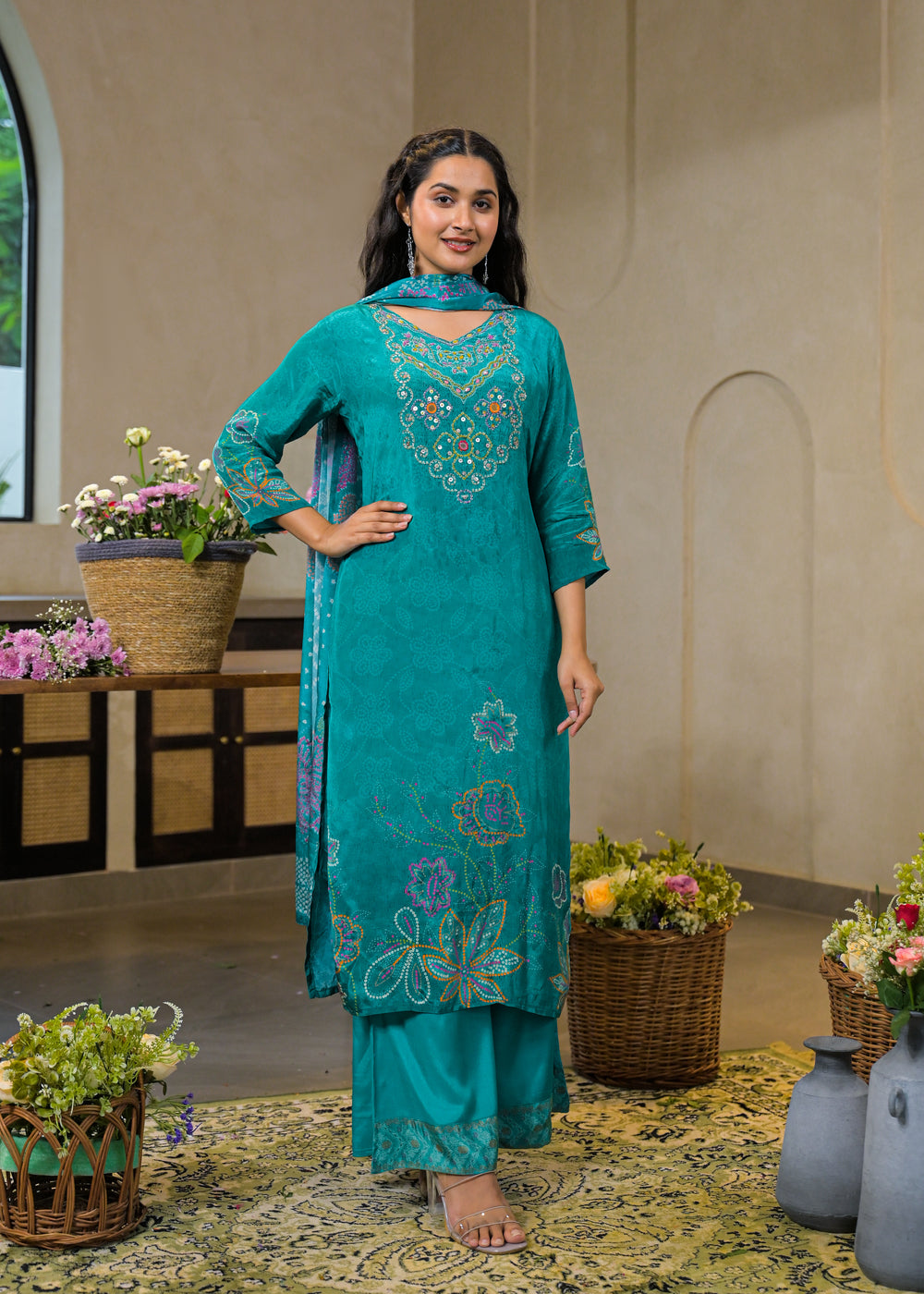 Soul Armor Printed Festive Wear Kurta Pant Dupatta Suit Set