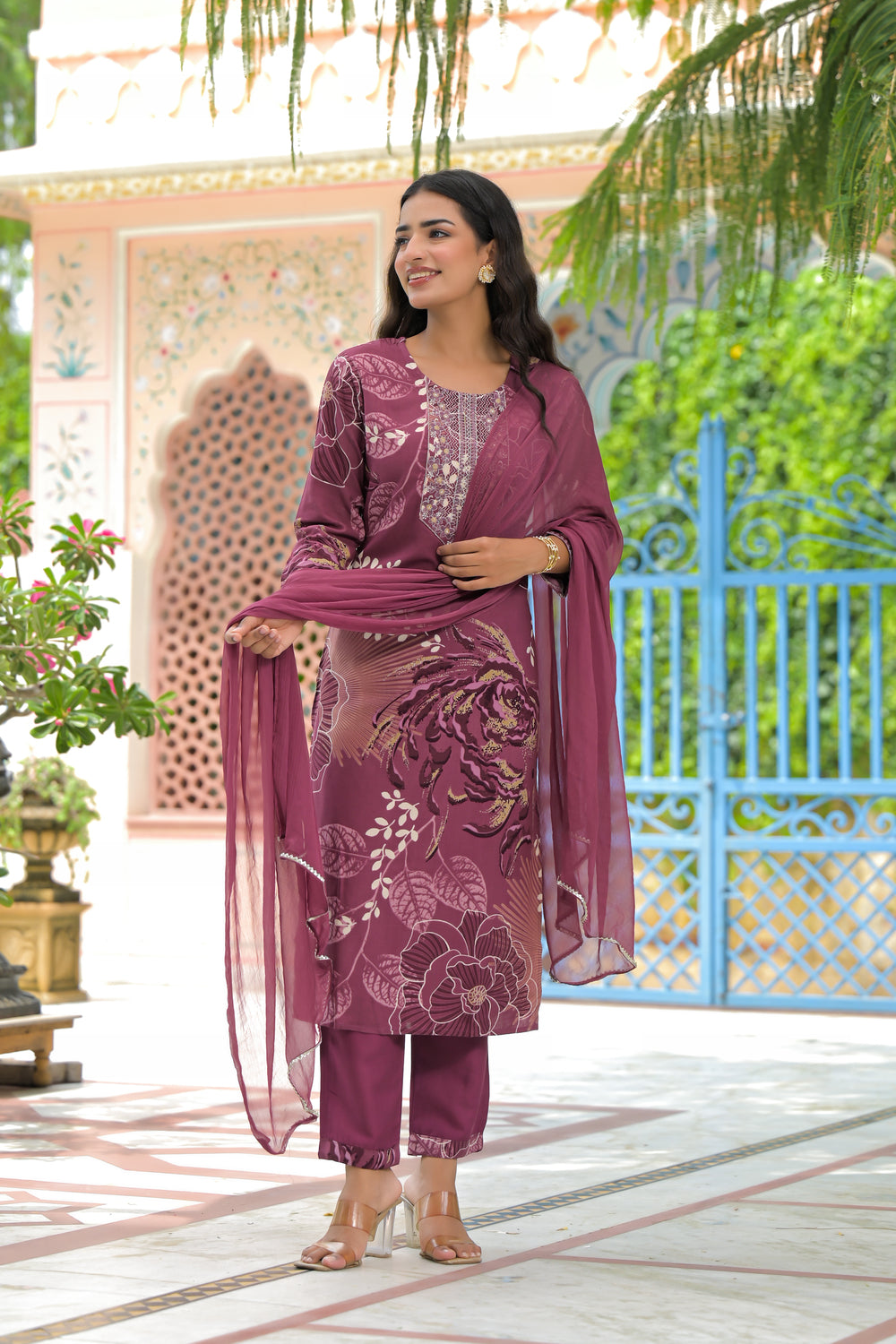 Soul Armor Floral Design Straight Kurta Set