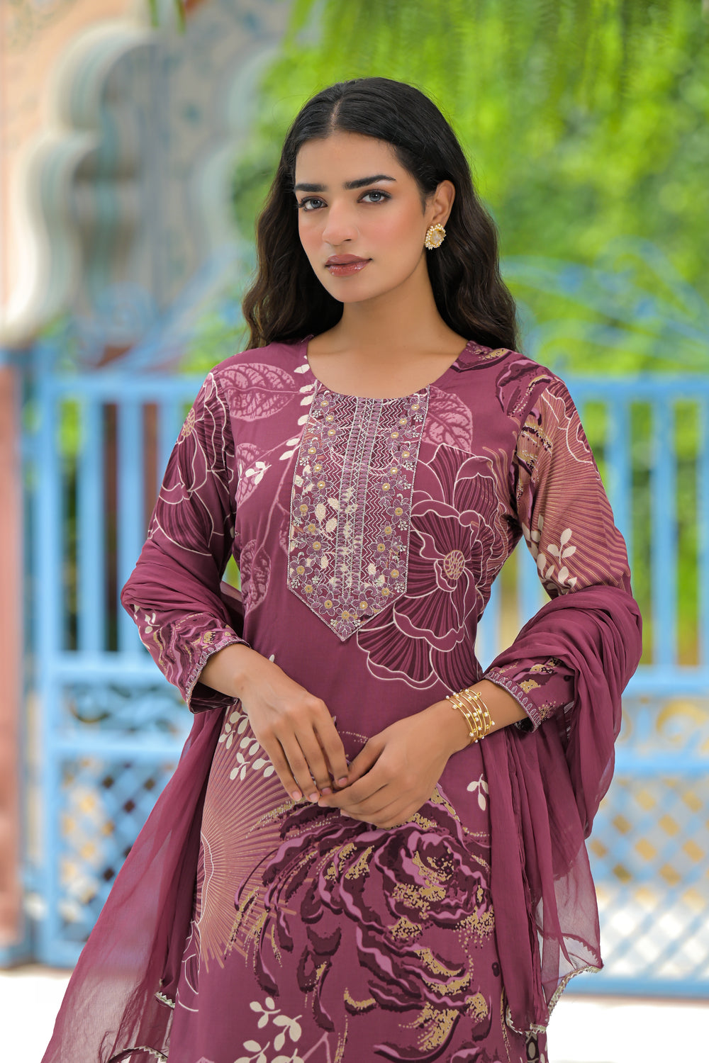 Soul Armor Floral Design Straight Kurta Set