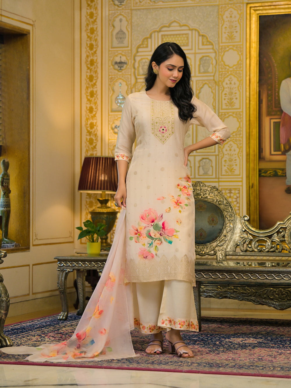Soul Armor Luxury Floral Printed Kurta Set