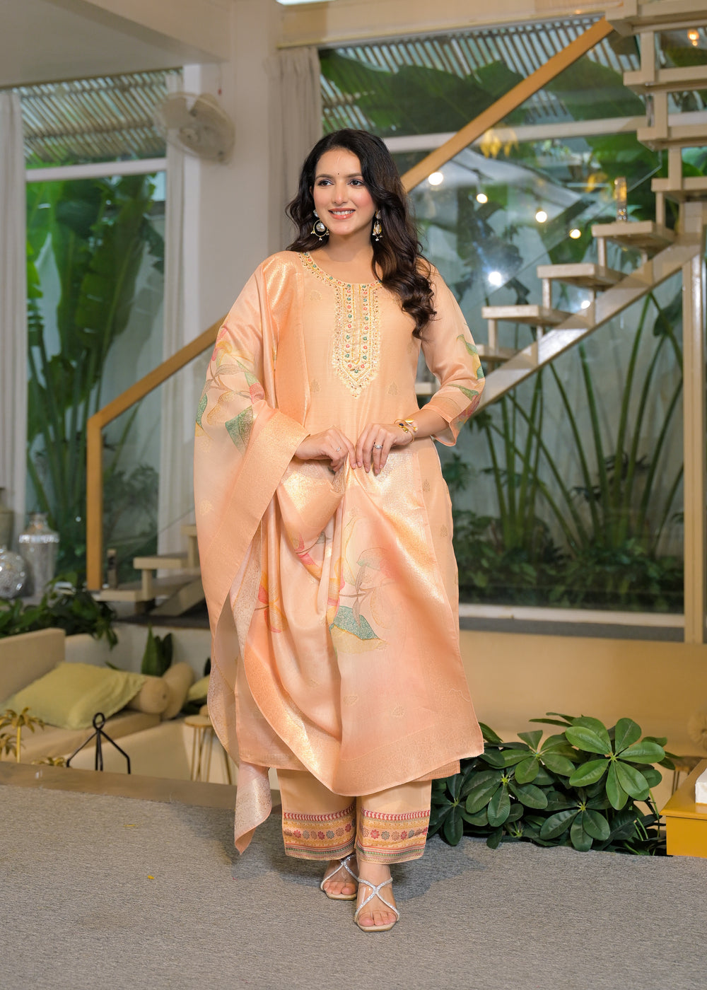 Soul Armor Blossom Print Kurta Pant Dupatta Set