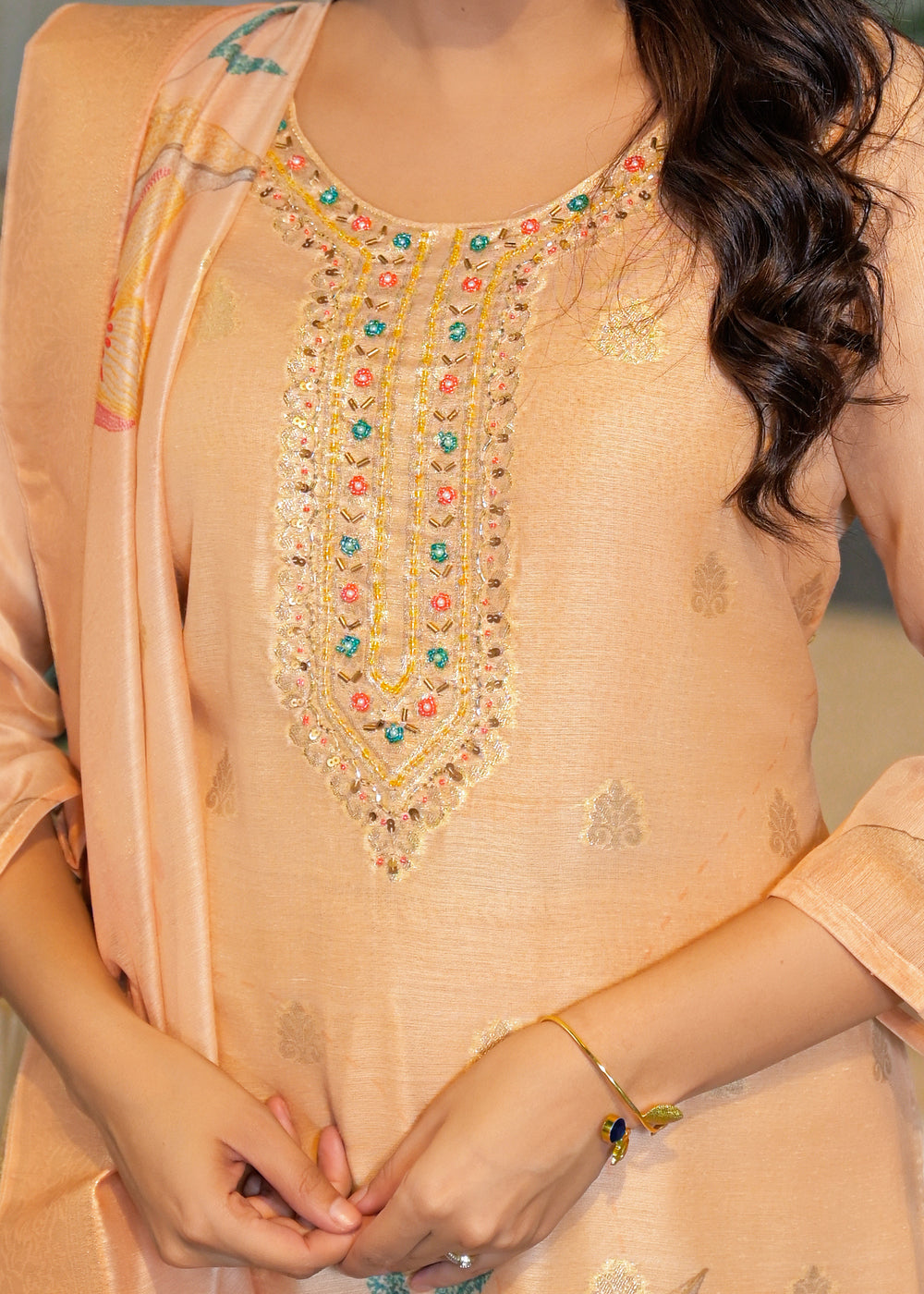 Soul Armor Blossom Print Kurta Pant Dupatta Set