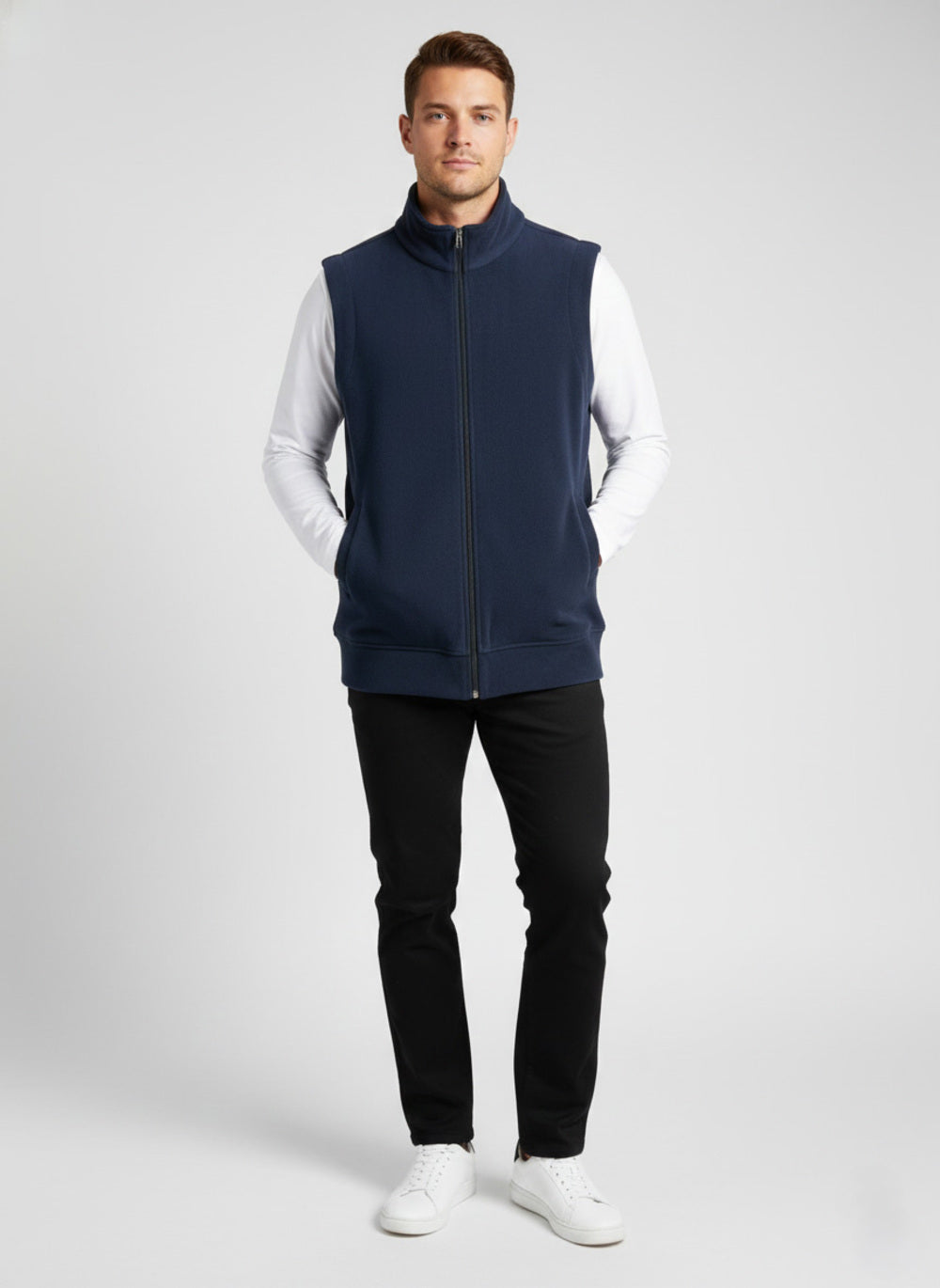 Soul Armor Mens  Polar Fleece Zip-Up Sleeveless Jacket