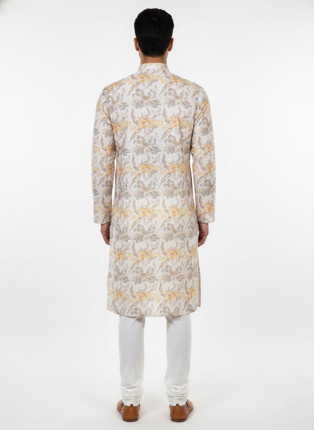 Soul Armor Mens Floral Fusion All-Over Ethnic Print Full Sleeve Kurta Set