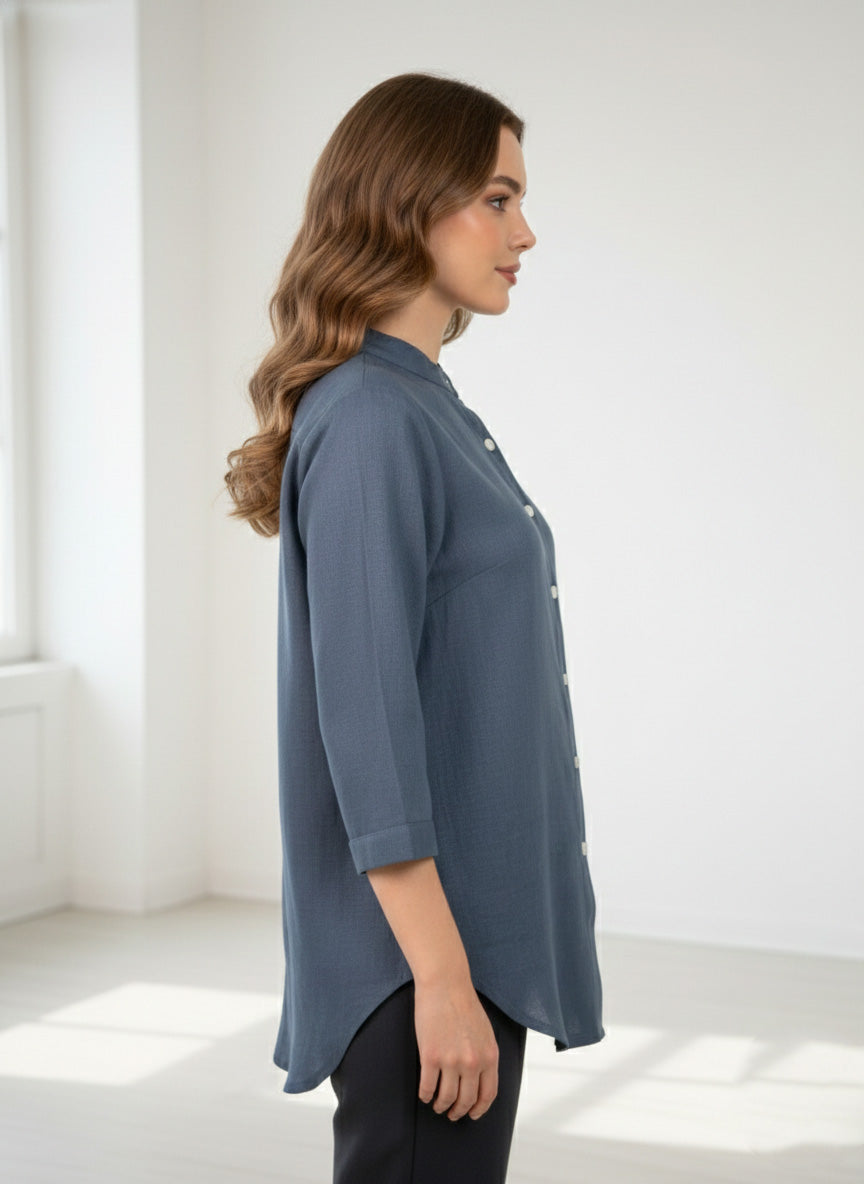 Soul Armor Ladies Solid Shirt with Classic Button Placket and Full Sleeves