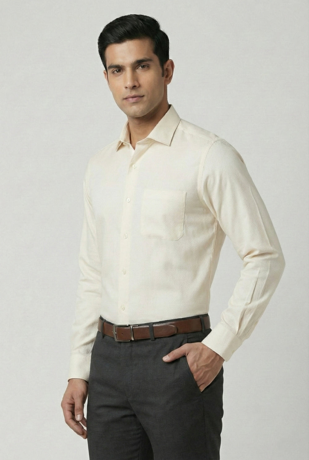 Soul Armor Micro Textured Full Sleeve Formal Shirt