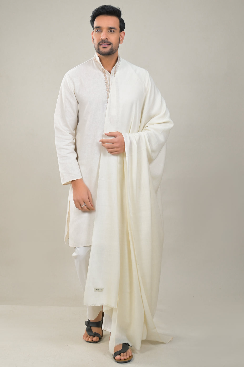 Elevate Elegant Solid Woolen Shawl
