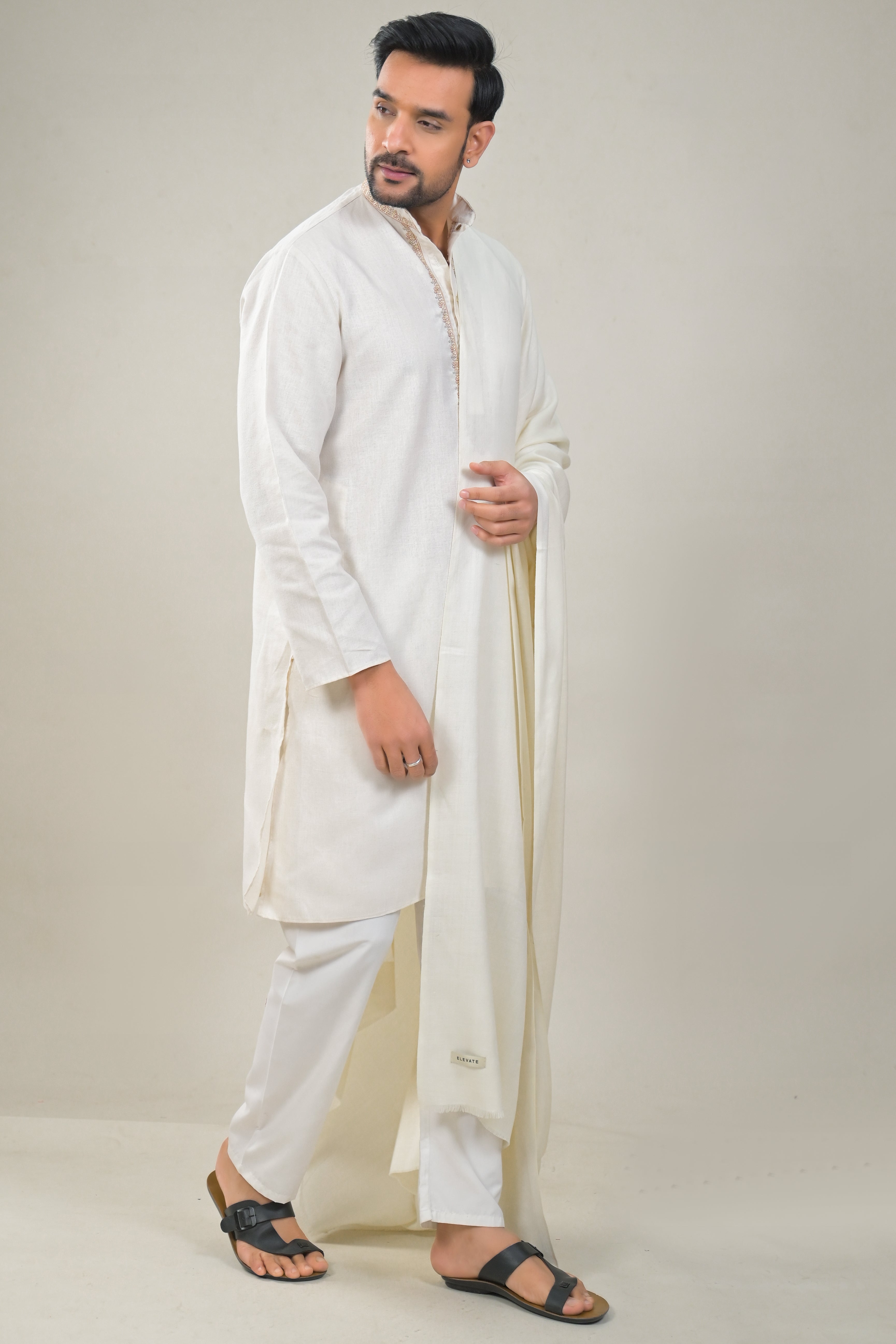 Elevate Elegant Solid Woolen Shawl