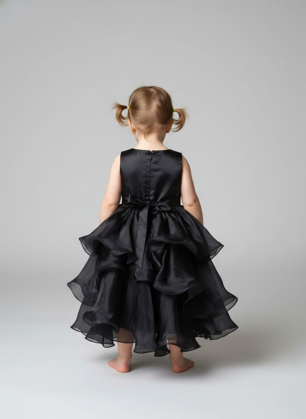 Katibi Elegant Black party gown with Designer Cape for Baby Girls.