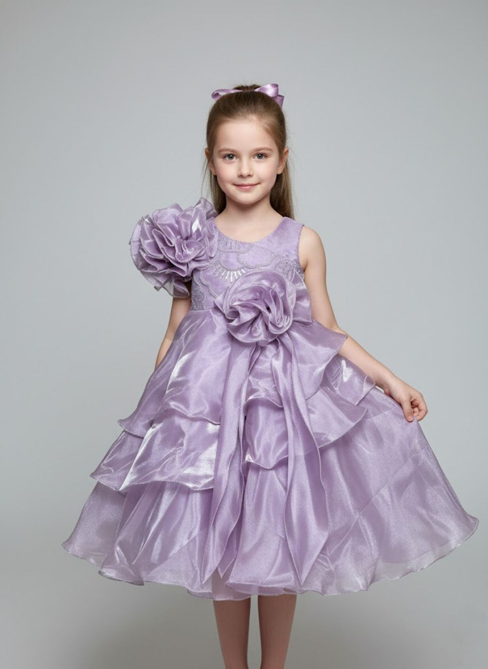 Katibi Elegant Purple Princess Gown for Kids.