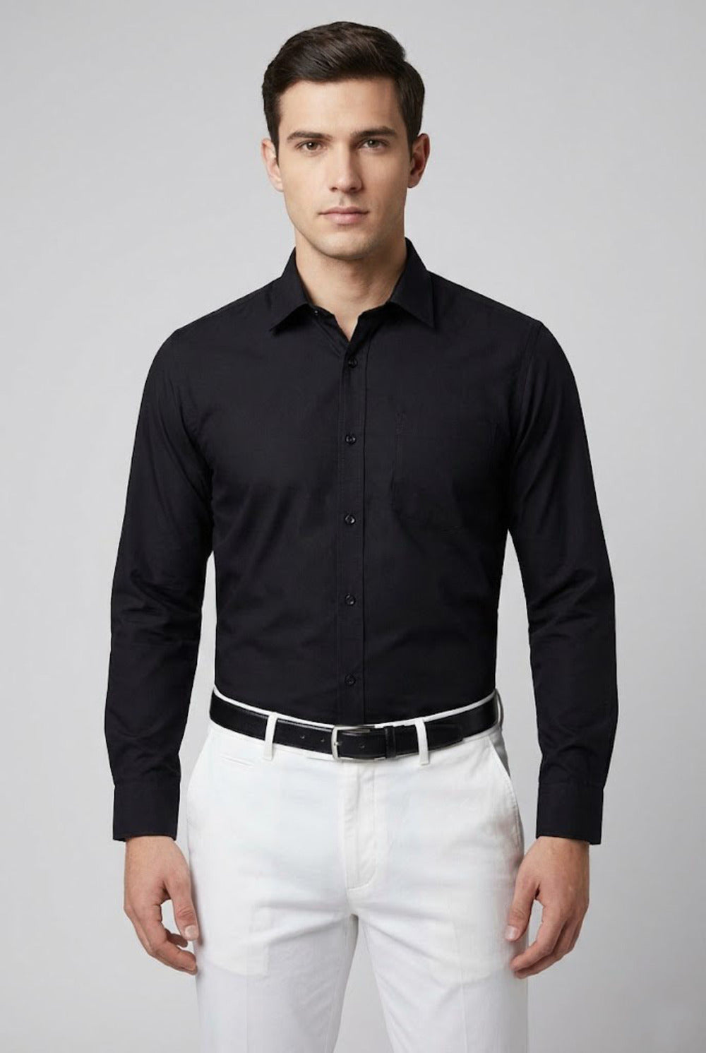 Soul Armor Classic Solid Textured Full Sleeve Shirt