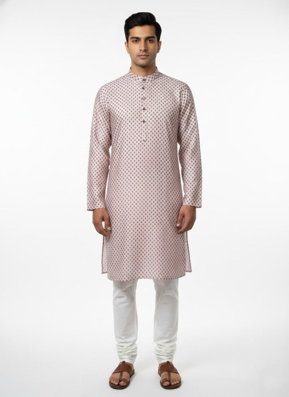 Soul Armor Mens Fine Geometric Ethnic Design Straight Fit Full Sleeve Kurta Set