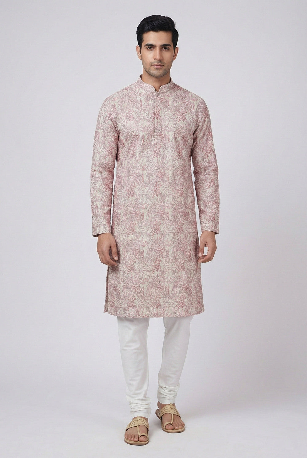 Soul Armor Mens Soft Textured Ethnic Design Full Sleeve Kurta Set