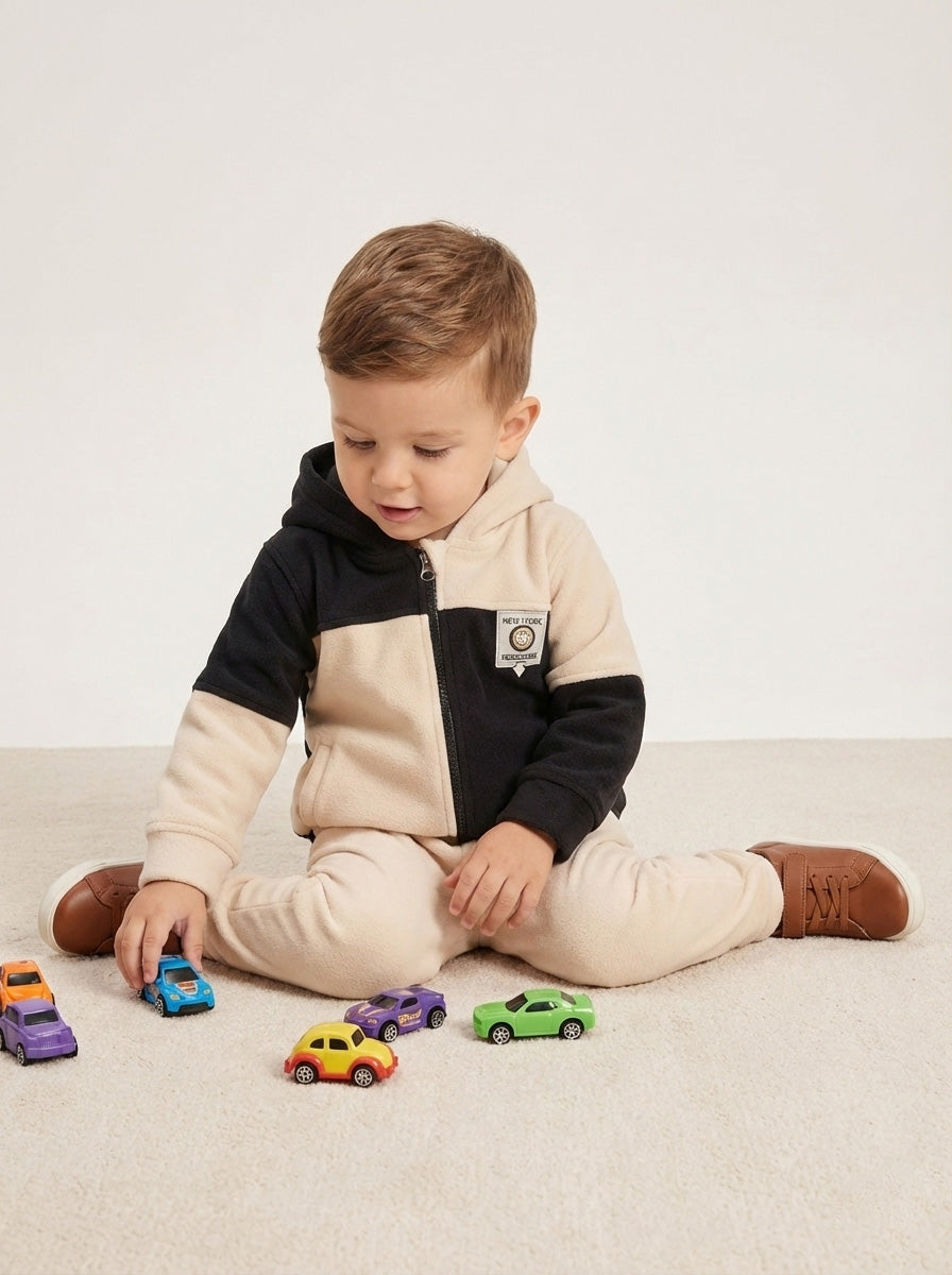Vats Lil Luxe Boys Colorblock Hooded Sweatshirt & Jogger Set